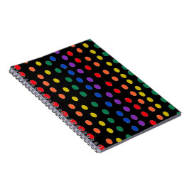 Rainbow Candy Dots auf Schwarz Notizblock