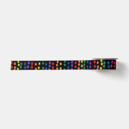 Rainbow Candy Dots auf Schwarz Satinband