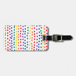 Rainbow Candy Dots auf Weiß Gepäckanhänger