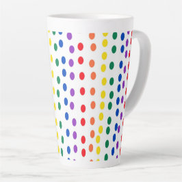 Rainbow Candy Dots auf Weiß Milchtasse