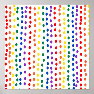 Rainbow Candy Dots auf Weiß Poster