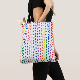 Rainbow Candy Dots auf Weiß Tasche