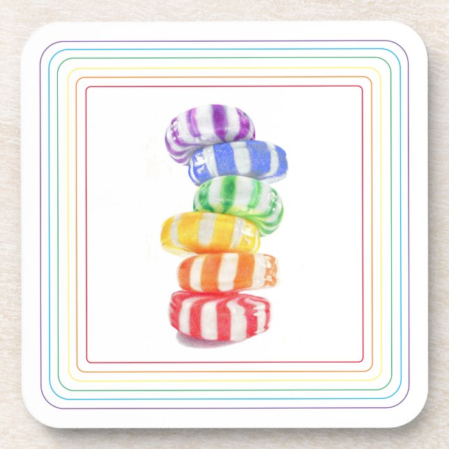 RAINBOW CANDY Hard Plastic Untersetzer (Vorderseite)