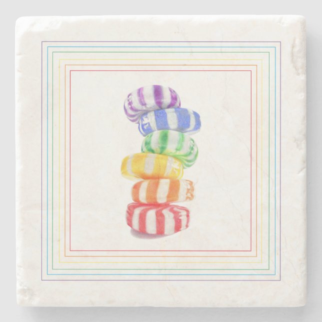 RAINBOW CANDY Marble Stone Untersetzer (Vorderseite)
