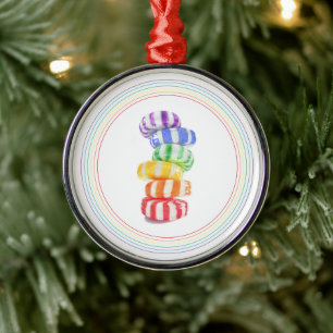 RAINBOW CANDY Premium RUNDFUNK Ornament Aus Metall