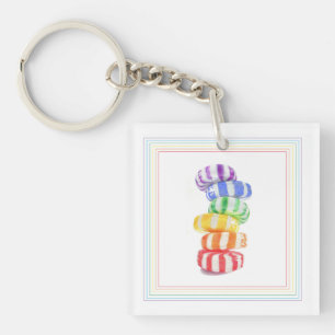 RAINBOW CANDY Square Acrylic Schlüsselanhänger
