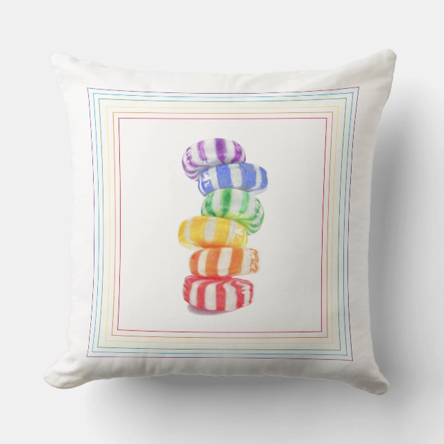 RAINBOW CANDY Square Throw Kissen (Vorderseite)