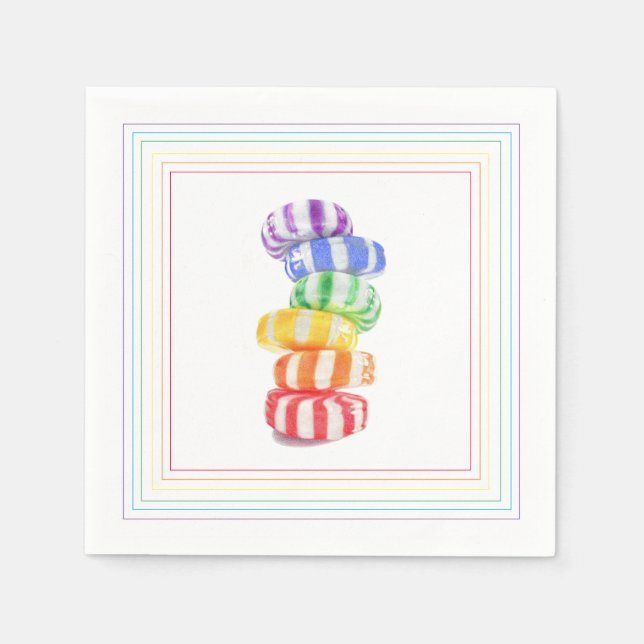 RAINBOW CANDY Standard Cocktail Paper Napkins Serviette (Vorderseite)