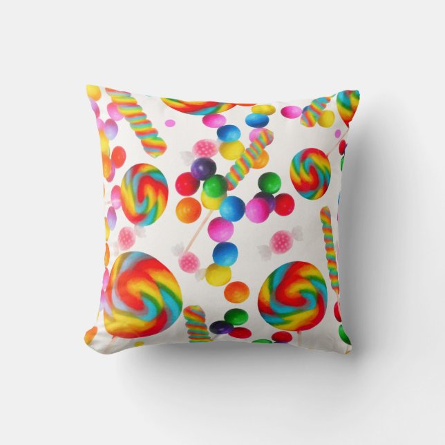Rainbow Candy Süßigkeiten Candyland Lollipops Colo Kissen (Vorderseite)
