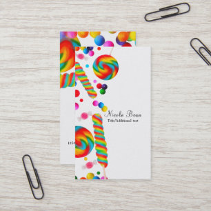 Rainbow Candy Sweet Shop Boutique Custom Visitenkarte