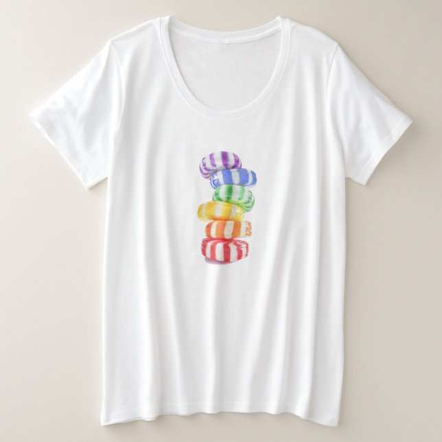 RAINBOW CANDY Women's Plus Size T Shirt (Design vorne)