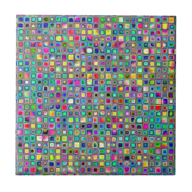 Rainbow 'Carnival' Textured Mosaic Tiles Pattern Fliese (Vorderseite)