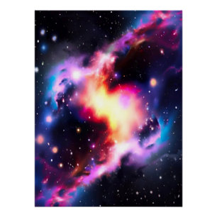 Rainbow Cat Eye Nebula Galaxy Glossy Poster