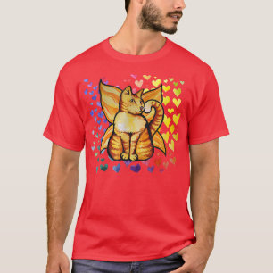 Rainbow Cat Fairy Liebe Herz Niedlich T-Shirt
