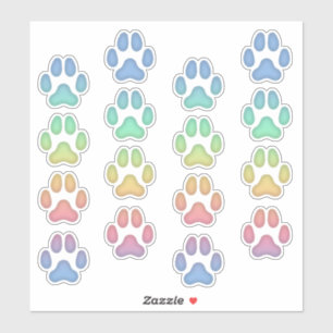 Rainbow Cat Pawprints Animal Tracks Decals Aufkleber