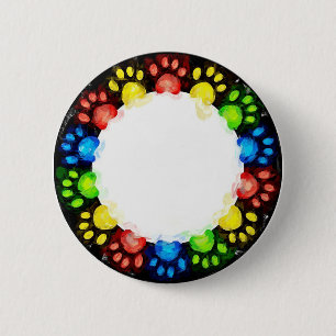 Rainbow Cat Paws Button