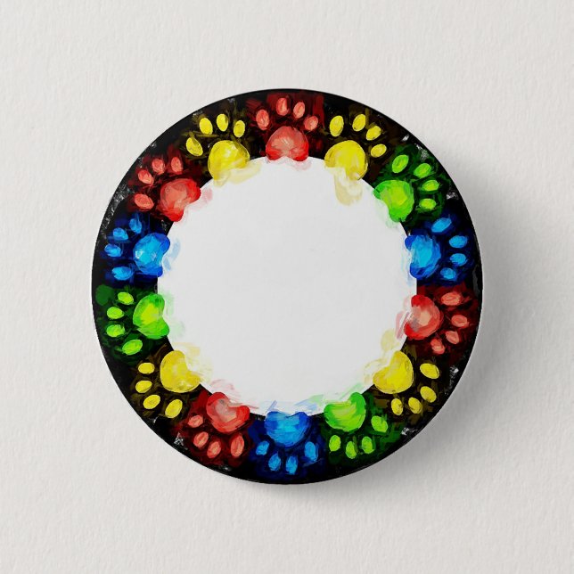 Rainbow Cat Paws Button (Vorderseite)