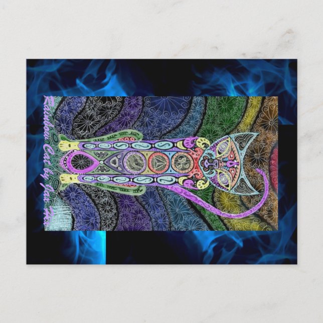 Rainbow Cat Postkarte (Vorderseite)