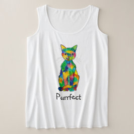 Rainbow Cat Purfect Plus Size T - Shirt