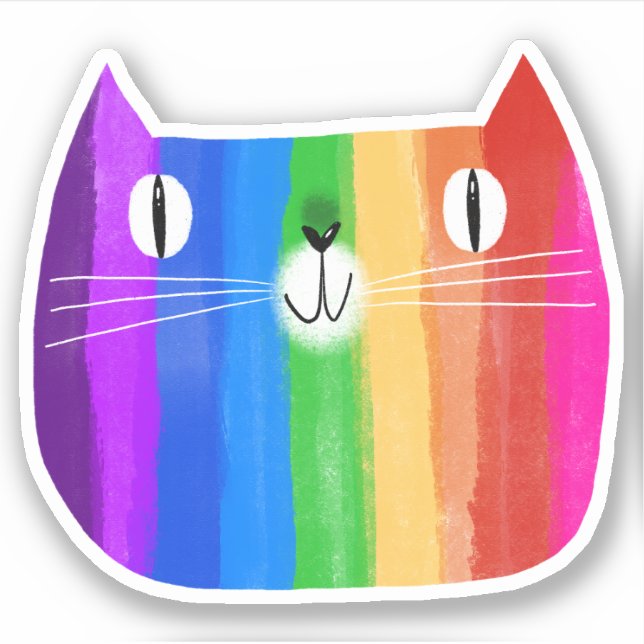 Rainbow Cat Sticker (Vorderseite)