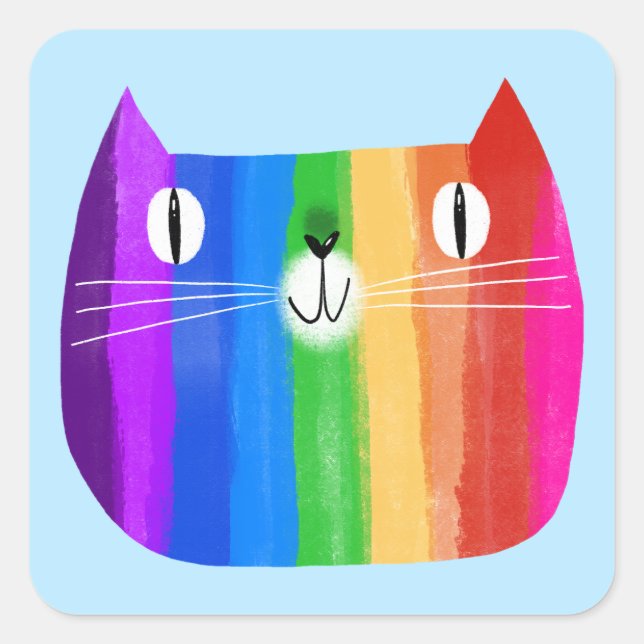 Rainbow Cat Sticker (Vorderseite)