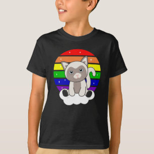 Rainbow Cat Sweat Cats for Kids Siamcat T-Shirt