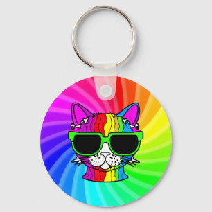 Rainbow Cat Twirl Schlüsselanhänger