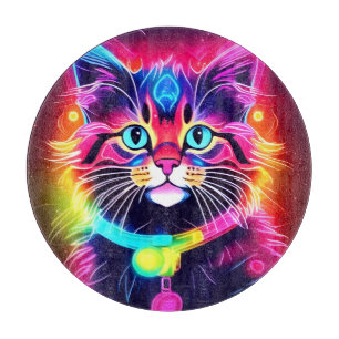 Rainbow Cat Vibes Schneidebrett