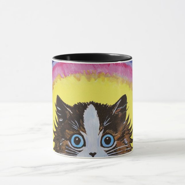 Rainbow Cat von Louis Wain Tasse (Zentrum)