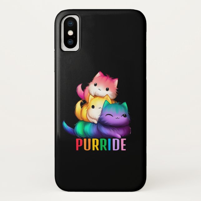 Rainbow Cats Purride Black Case-Mate iPhone Hülle (Rückseite)