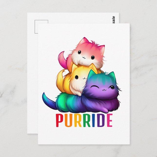 Rainbow Cats Purride Postkarte (Vorne/Hinten)