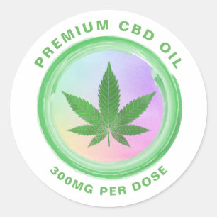 Rainbow CBD Oil Labels Runder Aufkleber