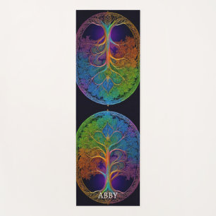Rainbow Celtic Tree of Life Yogamatte