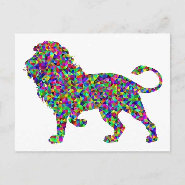 Rainbow Cfarbene Lion Prismatic Art Postkarte (Vorderseite)