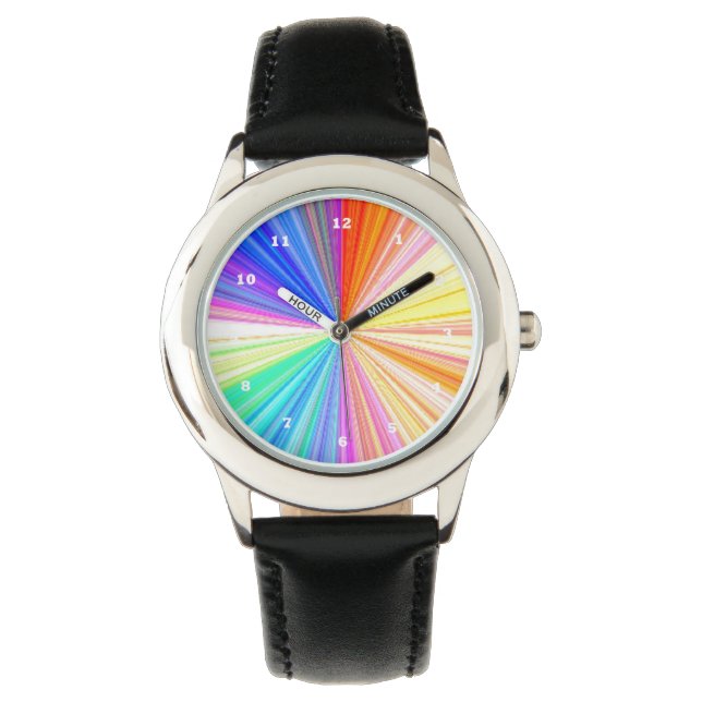 Rainbow Chakra Sparkle Armbanduhr (Vorderseite)
