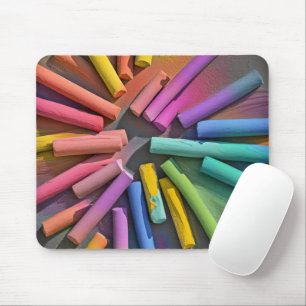 Rainbow Chalk Pieces Mousepad