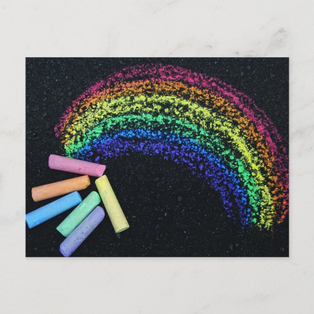 Rainbow Chalk Postkarte (Vorderseite)