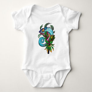 Rainbow Chameleon Baby Strampler