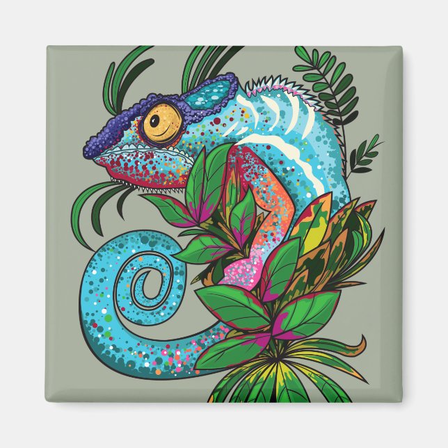 Rainbow Chameleon Magnet (Vorne)