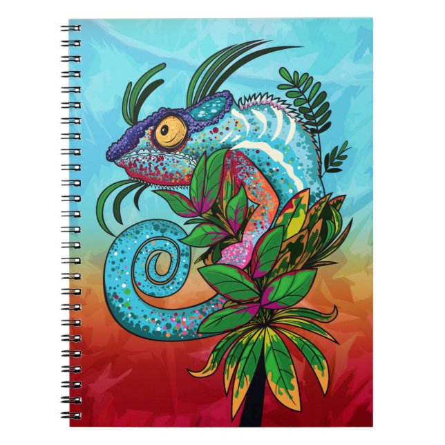 Rainbow Chameleon Notizblock (Vorderseite)