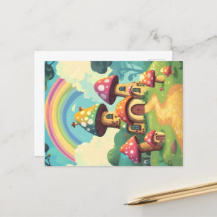 Rainbow-Champignons 4 Postkarte