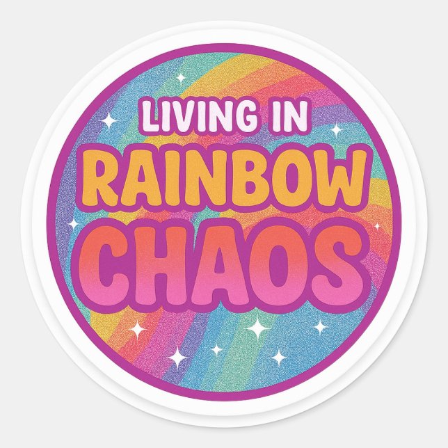 Rainbow Chaos Round Sticker (Vorderseite)