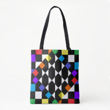 Rainbow Checkerboard Fashion Beach Picnic Totes