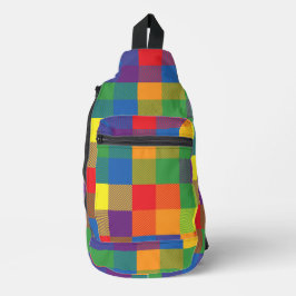 Rainbow Checkerboard Pride Buffalo Karo Kariert Crossbody Bag
