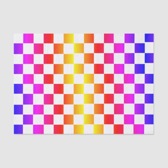 Rainbow-Checkerboard Seidenpapier (Vorderseite)