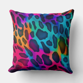 Rainbow cheetah kissen