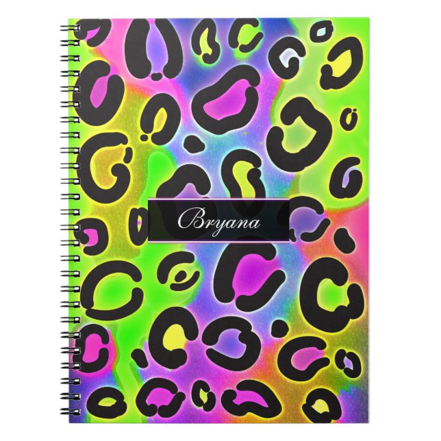 Rainbow Cheetah Leopard Color Notebook Journal Notizblock (Vorderseite)