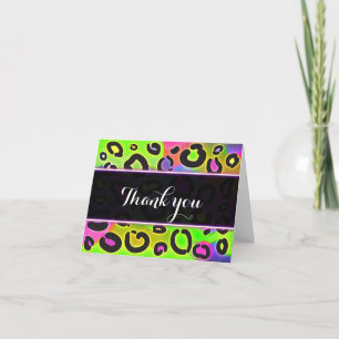 Rainbow Cheetah Leopard Geburtstag Danke Karte