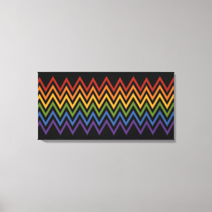 Rainbow Chevron Motif impression sur toile personn