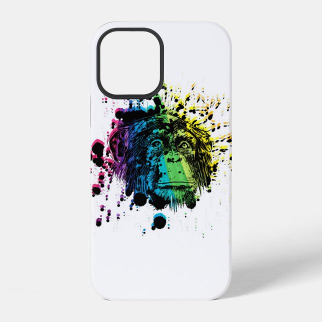 Rainbow Chimpanzee Case-Mate iPhone Case 12 Hülle (Rückseite)